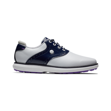 Load image into Gallery viewer, FootJoy Traditions SL White/Navy/Purple Ladies Shoe - SA GOLF ONLINE