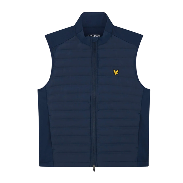 Lyle & Scott Black Hybrid Quilted Full Zip Golf Jacket - Blue