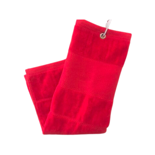 Plain Trifold Towel - Red - SA GOLF ONLINE