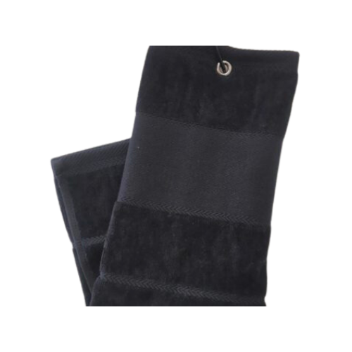 Plain Trifold Towel - Black - SA GOLF ONLINE