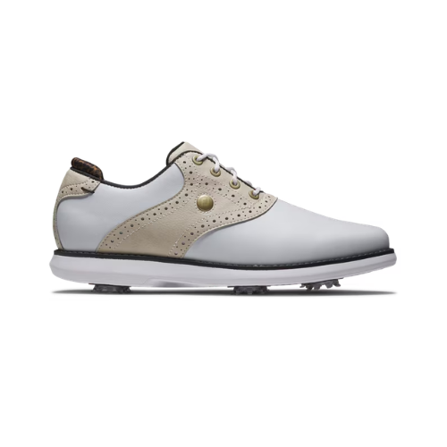 Footjoy Traditions Ladies Golf Shoes - White/Tan/Black (97939) - SA GOLF ONLINE