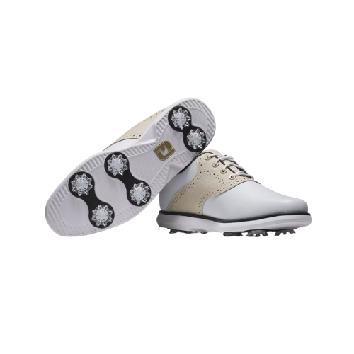 Footjoy Traditions Ladies Golf Shoes - White/Tan/Black (97939) - SA GOLF ONLINE
