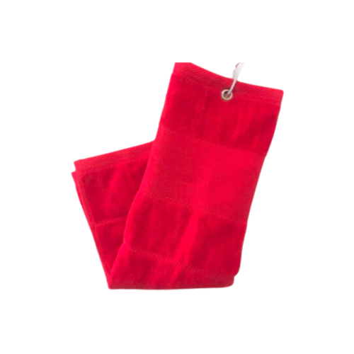 Plain Trifold Towel - Red - SA GOLF ONLINE