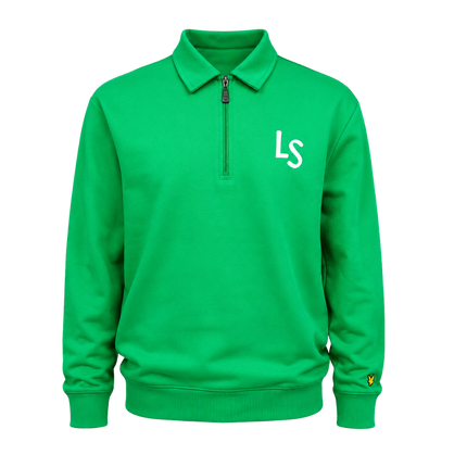 Lyle of Scott - LS Logo Quarter Zip Sweatshirt - Fairway Green - SA GOLF ONLINE