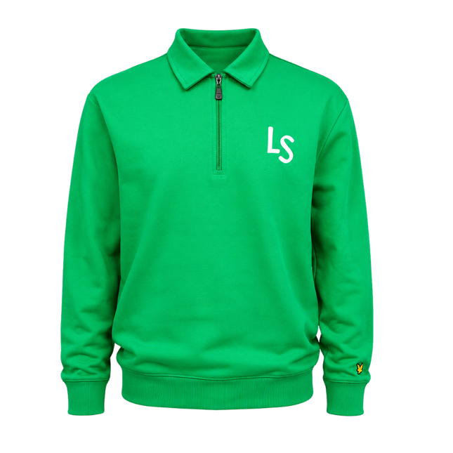 Lyle of Scott - LS Logo Quarter Zip Sweatshirt - Fairway Green - SA GOLF ONLINE