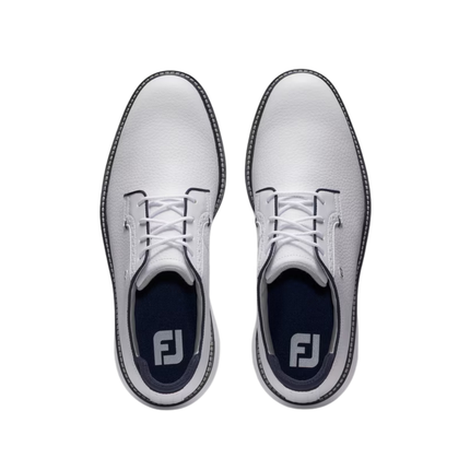FJ Traditions Spikeless Blucher Golf Shoe - White/Navy (57940)