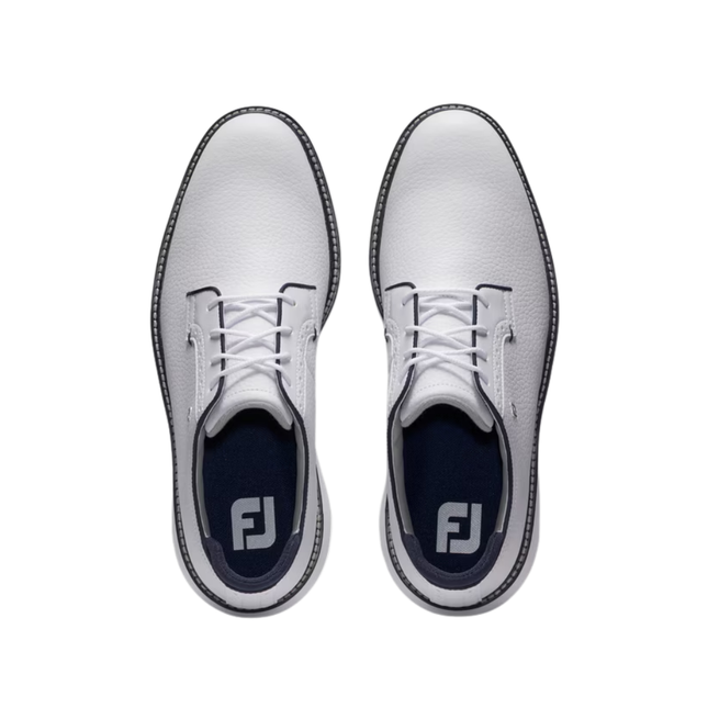 FJ Traditions Spikeless Blucher Golf Shoe - White/Navy (57940)