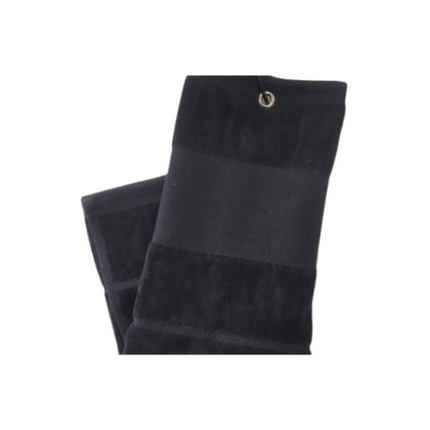 Plain Trifold Towel - Black - SA GOLF ONLINE