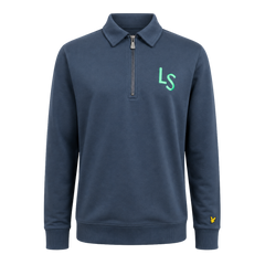 Lyle & Scott - LS Logo Quarter Zip Sweatshirt - Dark Navy - SA GOLF ONLINE