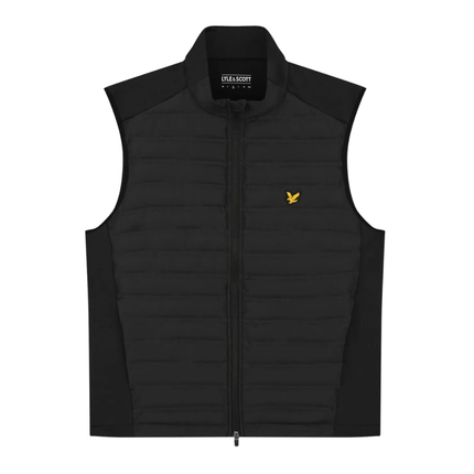 Lyle & Scott Black Hybrid Quilted Full Zip Golf Jacket - Black