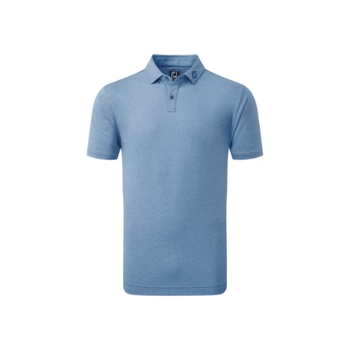 FJ EU Heather Self Collar Cobalt Golf Shirt - SA GOLF ONLINE