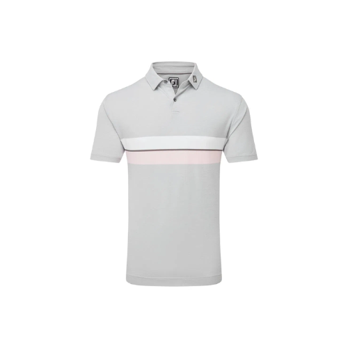 FJ EU DBL Chest Bank Pique Grey Golf Shirt