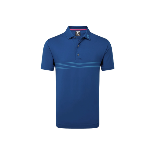 FJ EU Engineered Pinstp DP Blue Golf Shirt - SA GOLF ONLINE