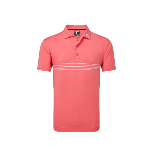 FJ EU Engineered Pinstp Coral Golf Shirt - SA GOLF ONLINE
