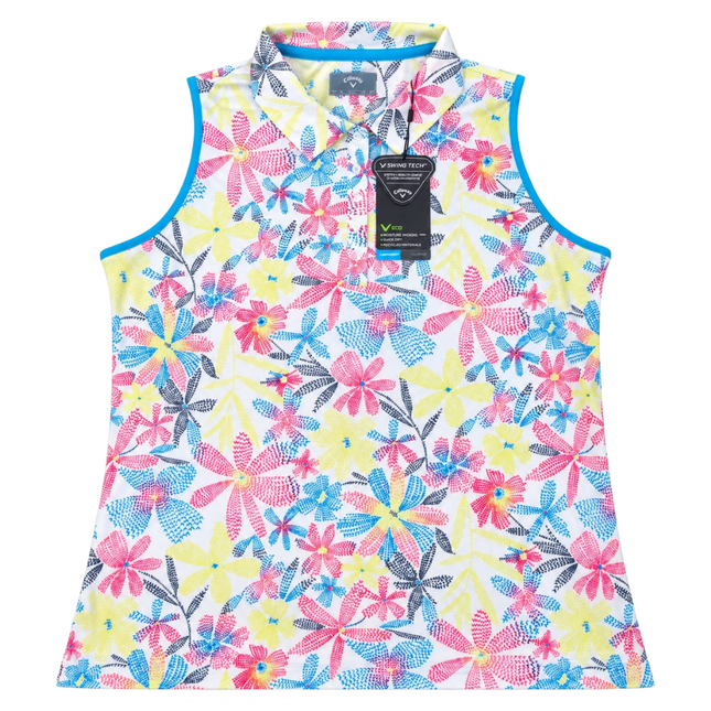 Callaway Golfers Shirt Ladies - Floral/White