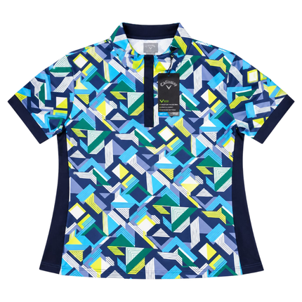 Callaway Golfers Shirt Ladies - Geometric/Green/Blue