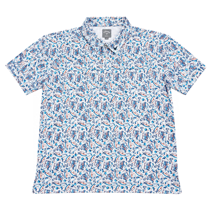 Callaway Golfers Shirt Mens - WHT/ORG/BLU