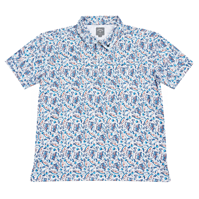 Callaway Golfers Shirt Mens - WHT/ORG/BLU